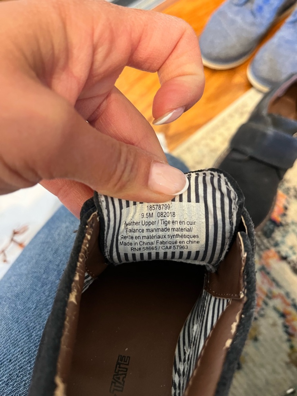 Tucker and Tate Kids Black Slip-On Shoe with Striped Lining